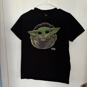 Star Wars Black Tee with Green Character Design